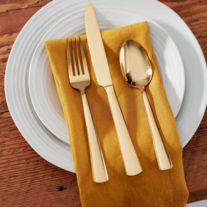 Aptitude Champagne Satin 20-Piece Flatware Set