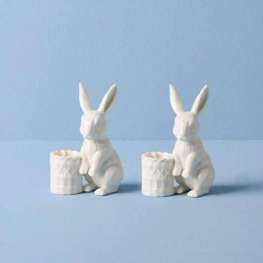 Wicker Creek Bunny Candle Holders, Set of 2