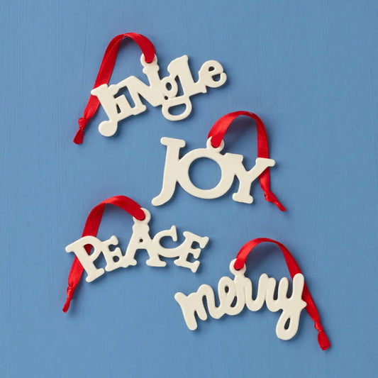 Sentiment Charms 4-Piece Ornament Set
