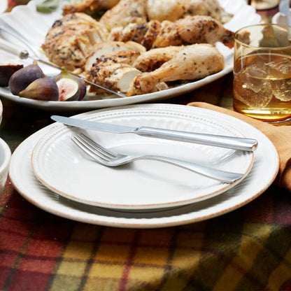 French Perle Groove White 12-Piece Place Setting