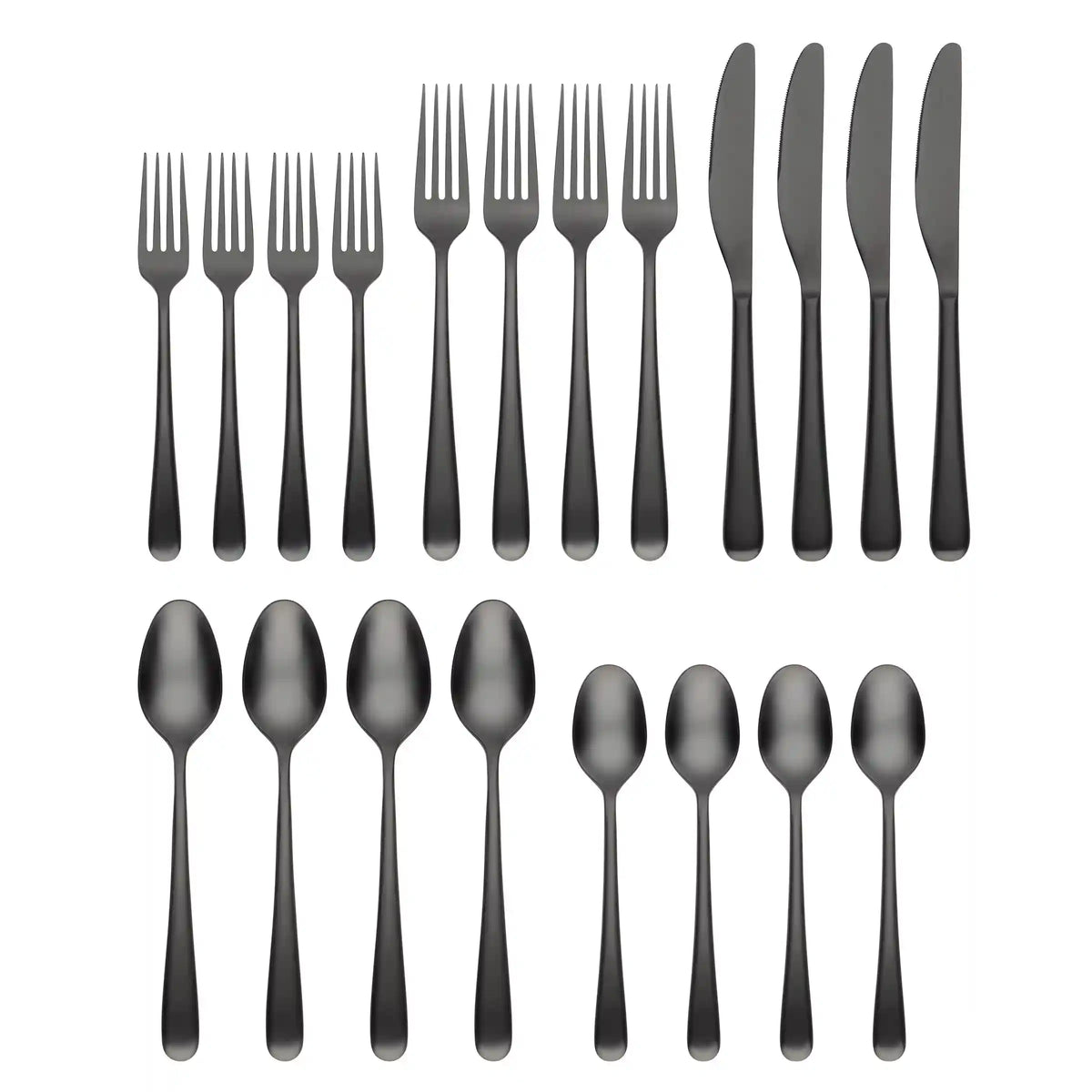 Rafael Black Satin 20-Piece Flatware Set