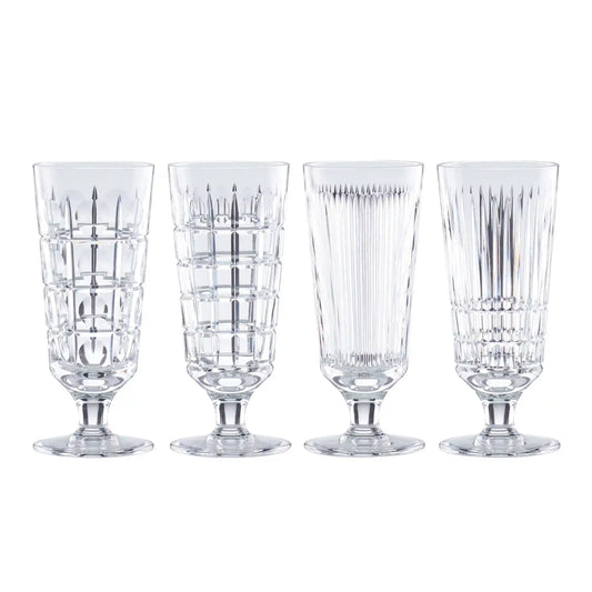 New Vintage Crystal Iced Beverage Glasses, Set of 4