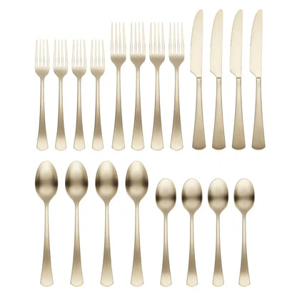Morgan Champagne Satin 20-Piece Flatware Set
