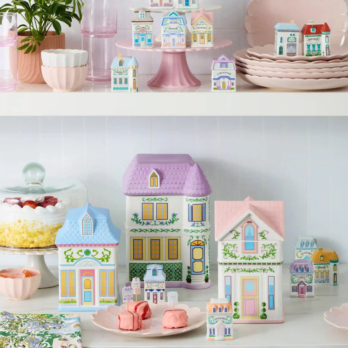 Lenox Spice Village House Canisters, Set of 3