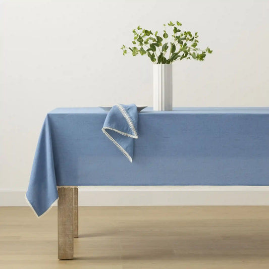 French Perle Solid Periwinkle 60x84 Tablecloth