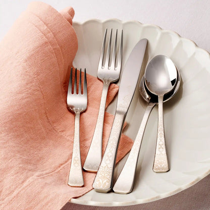 Floral Etch 5-Piece Place Setting