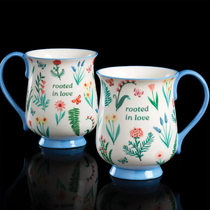 First Blooms Blue Mugs, Set of 2