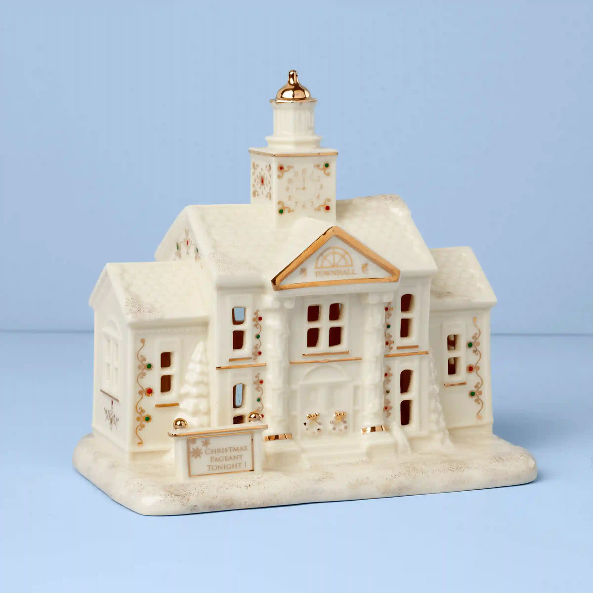 Mistletoe Park Town Hall Lit Figurine