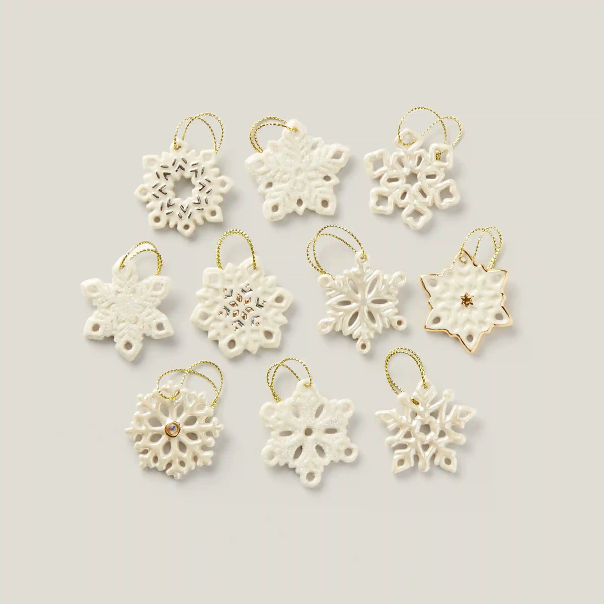 Snowflake 10-Piece Mini Ornament Set