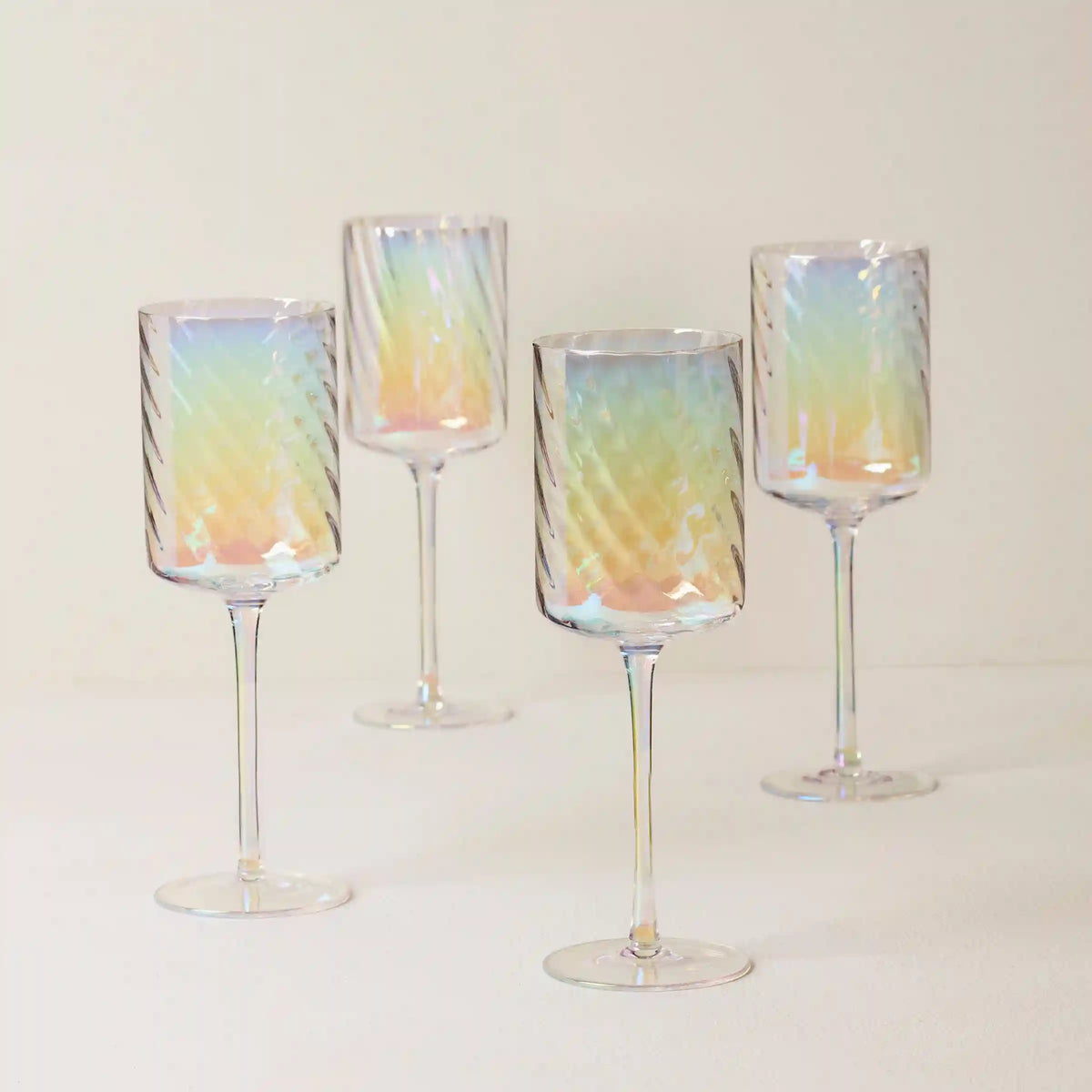 Tuscany Classics Iridescent Red Wine Glasses, Set of 4