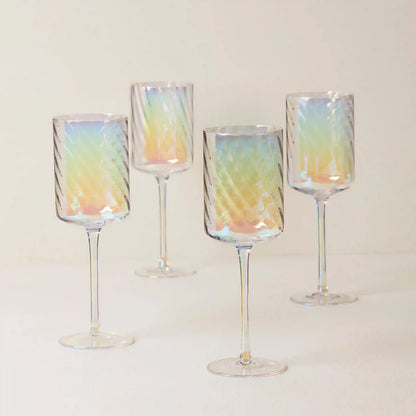 Tuscany Classics Iridescent Red Wine Glasses, Set of 4