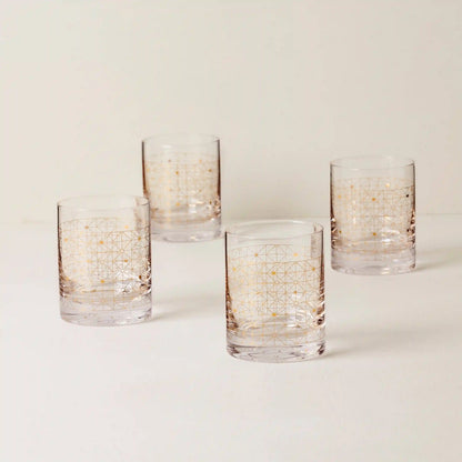 Tuscany Classics Gold Dust Double Old-Fashioned Glasses, Set of 4