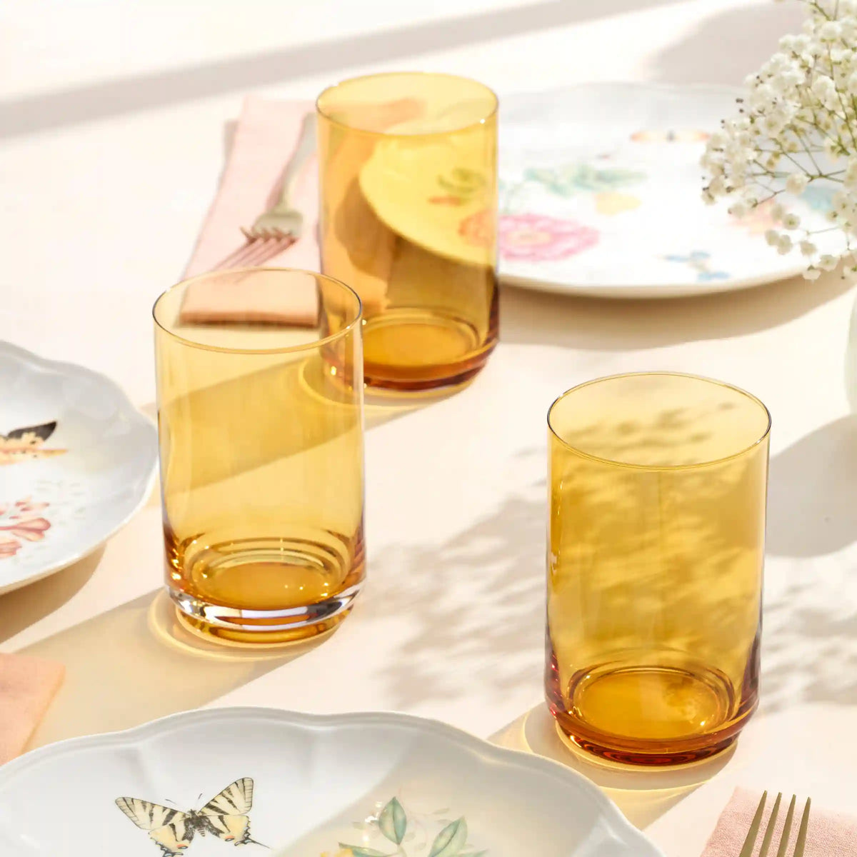 Tuscany Classics Stackable Amber Coolers, Set of 4
