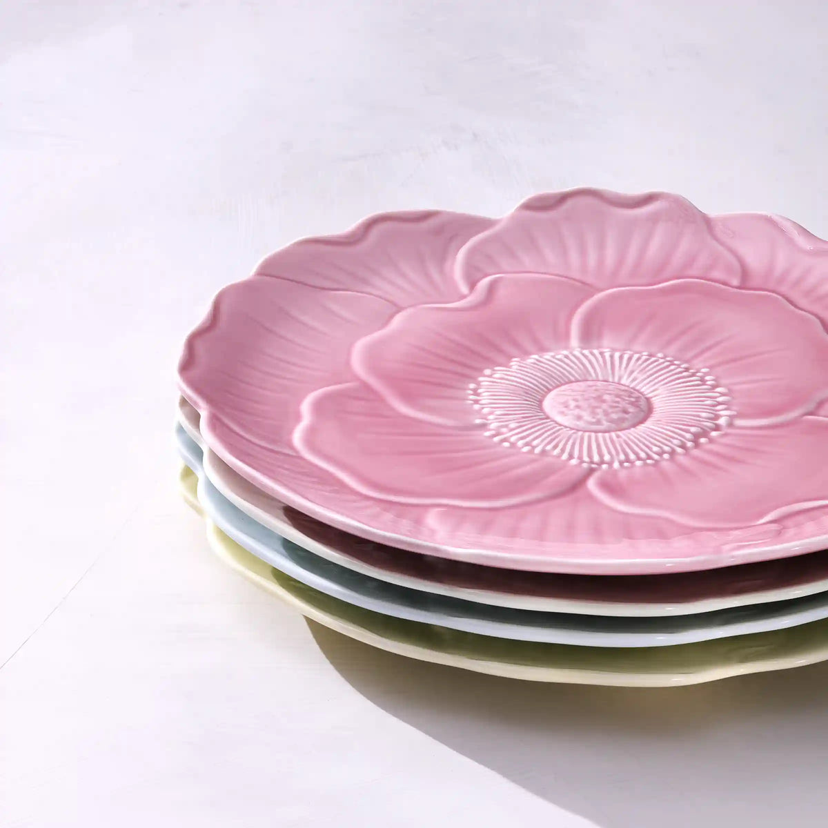 Butterfly Meadow Floral Pink Accent Plates, Set of 4