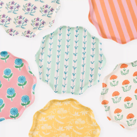 Flora Reusable Large Plates, Set of 6