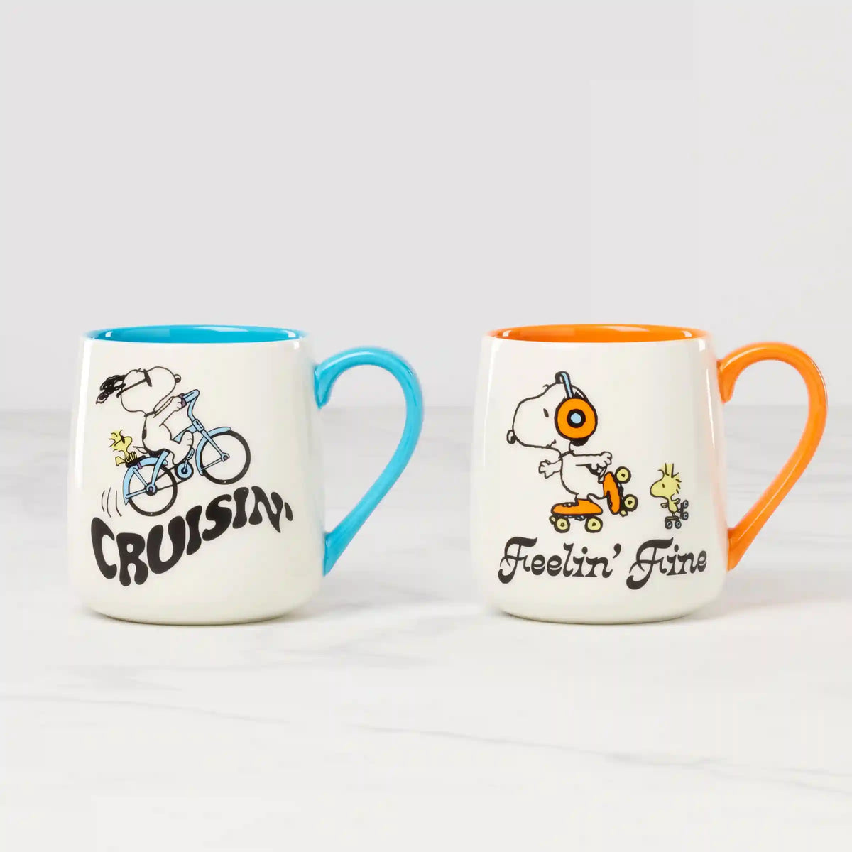 Peanuts Mugs Cruisin'-Feelin' Fine, Set of 2