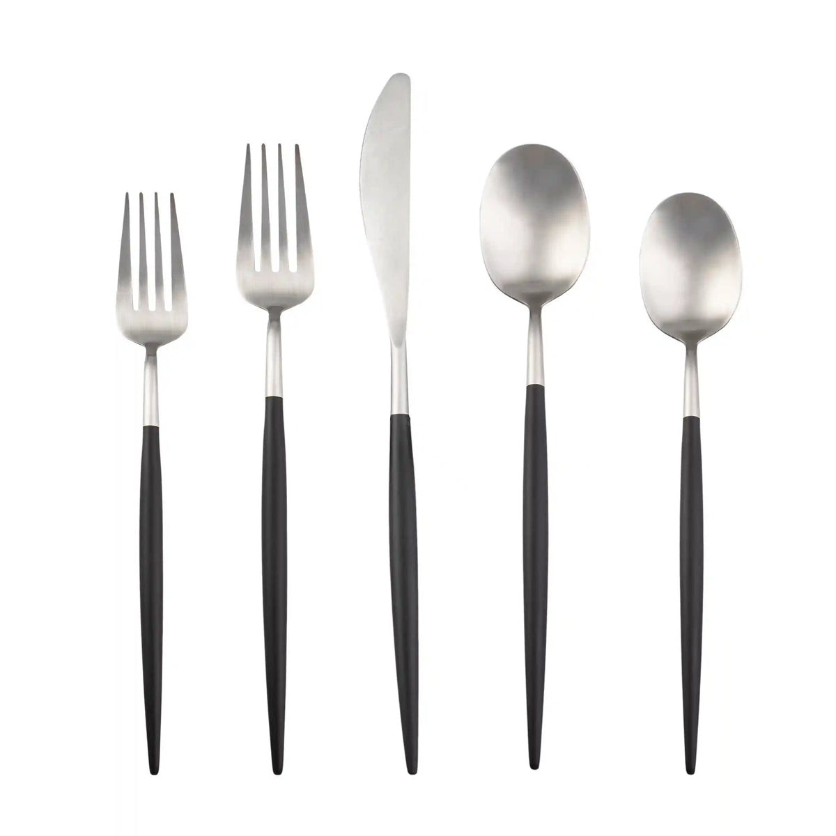 Evora Satin POM Black 20-Piece Flatware Set