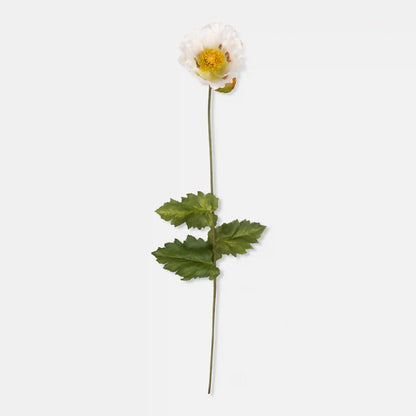 Artificial White Poppy Stem