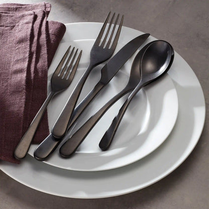 Kenbrook Black Vintage 20-Piece Flatware Set