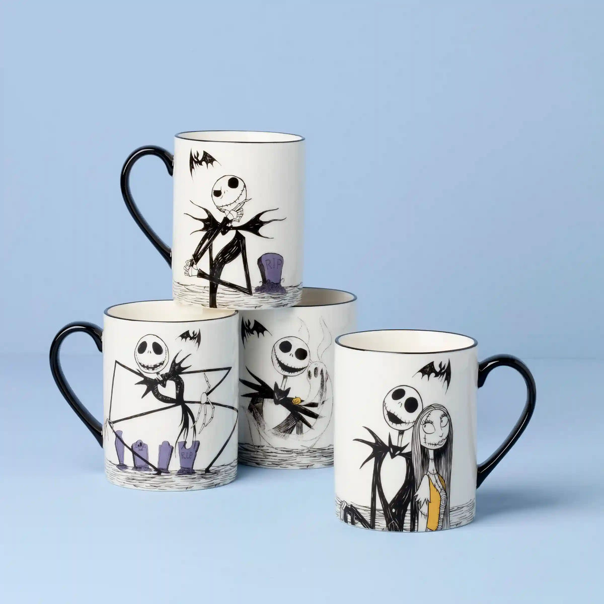 Nightmare Before Christmas Mugs, Set of 4