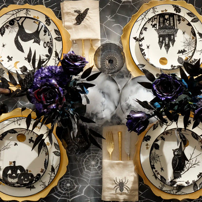 Haunted Halloween Accent Plates, Set of 4