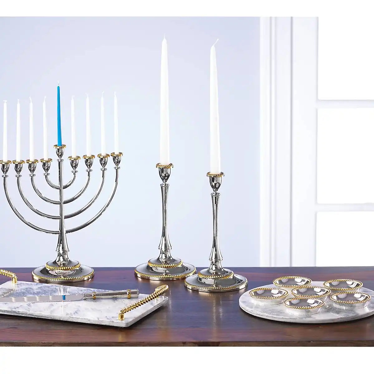 Roseland Seder Plates with Marble Slate