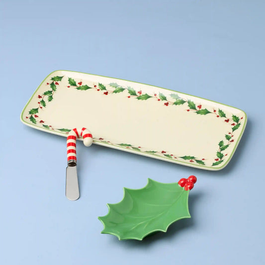 Holiday Tray Set with Spreader 3-Piece Set