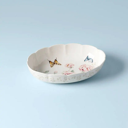 Butterfly Meadow Scalloped Oval Baker