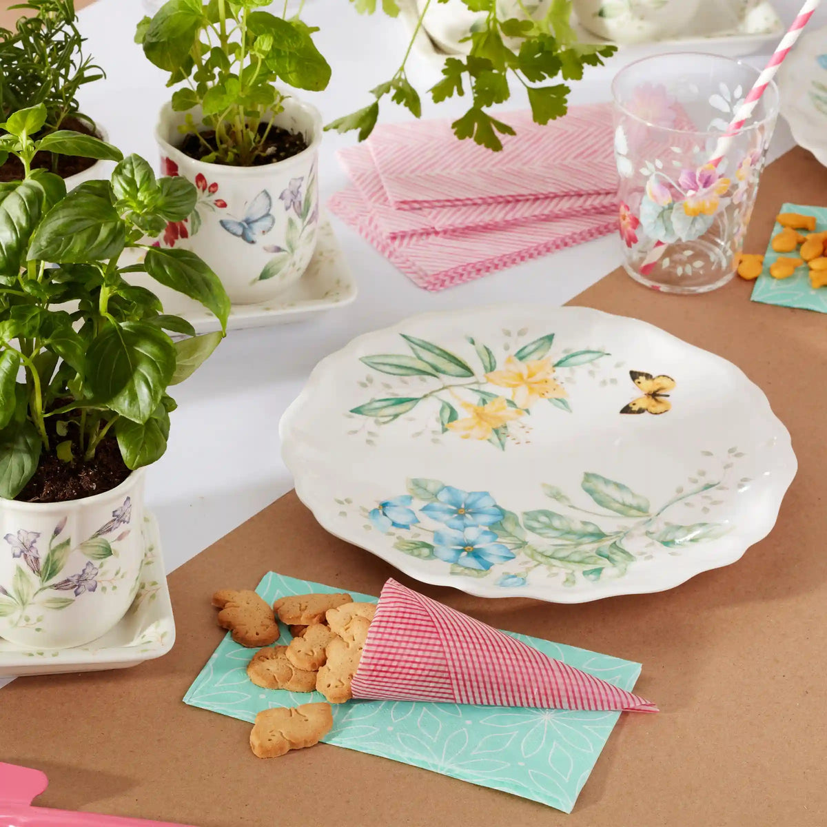Butterfly Meadow Melamine Dinner Plates, Set of 4