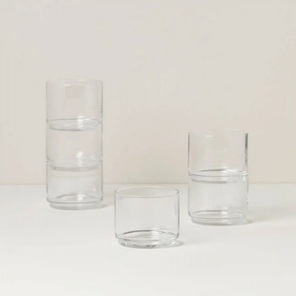 Tuscany Classics Stackable Clear Short Glasses, Set of 6