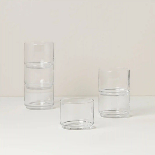 Tuscany Classics Stackable Clear Short Glasses, Set of 6