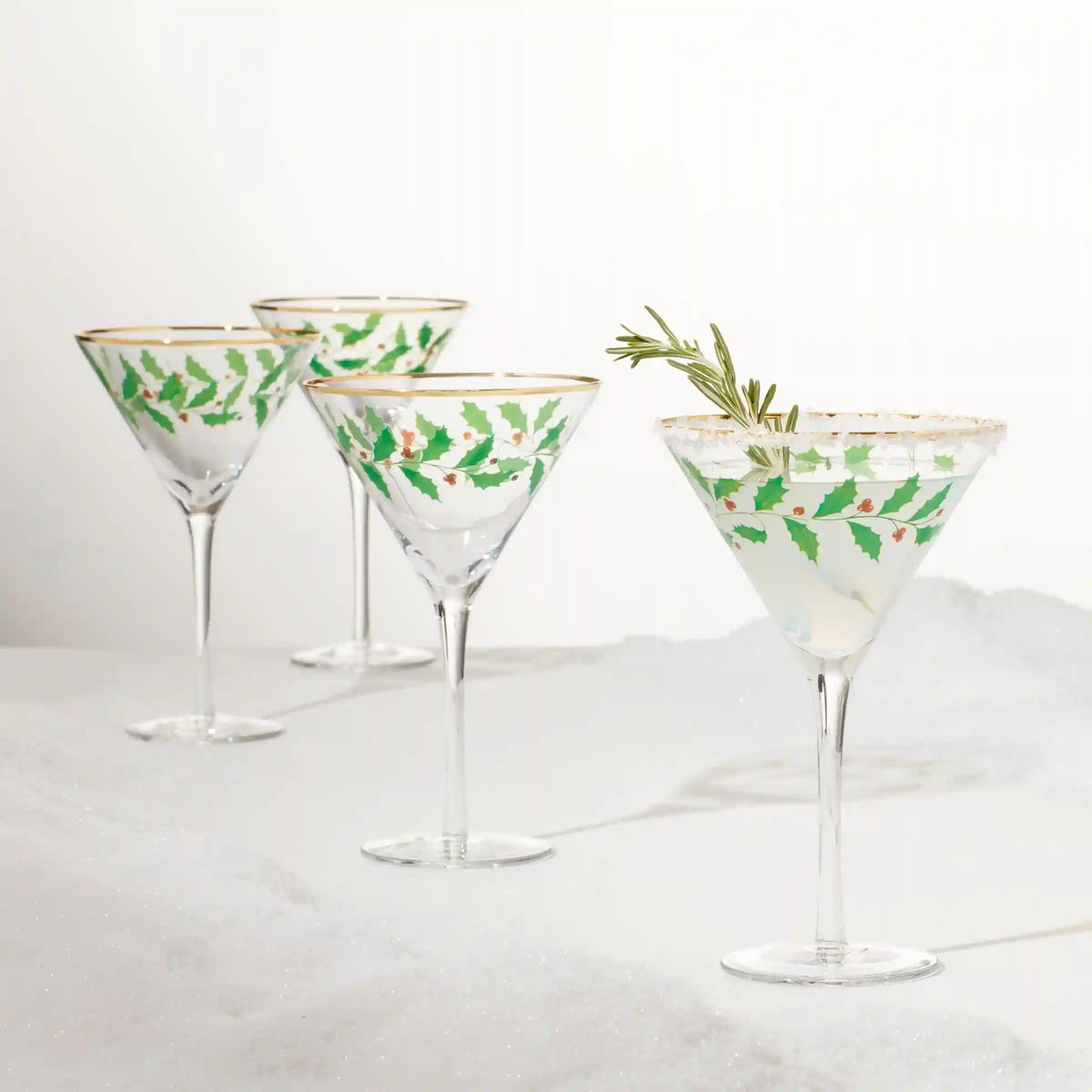 Holiday Martini Glasses, Set of 4