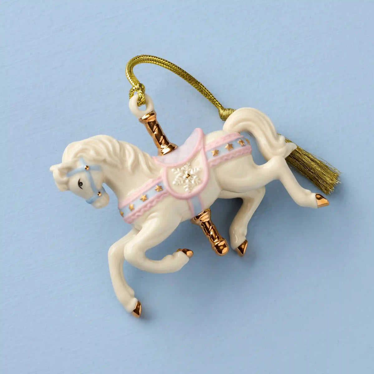 Snowflake Carousel Horse Ornament