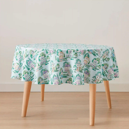 Lenox Spice Village Allover 70x70 Round Tablecloth