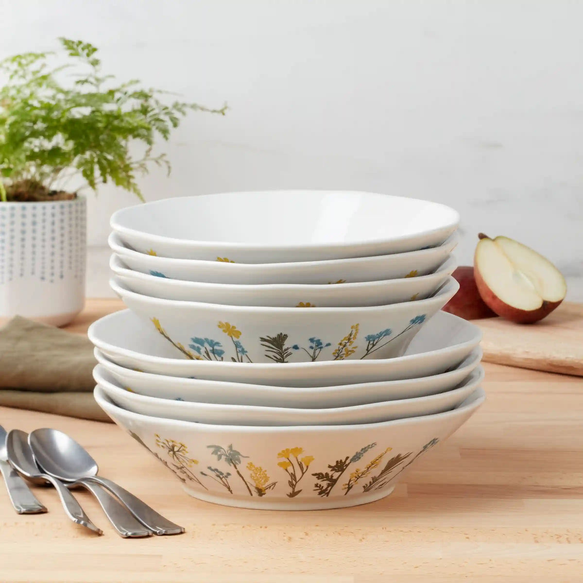 Wildflowers Pasta Bowls, Set of 4