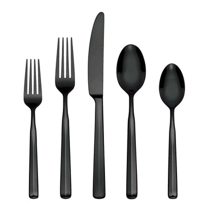 Ryder Black Satin 20-Piece Flatware Set