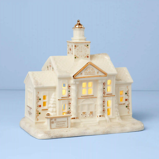 Mistletoe Park Town Hall Lit Figurine