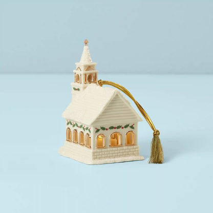 Christmas Village Church Lit Ornament