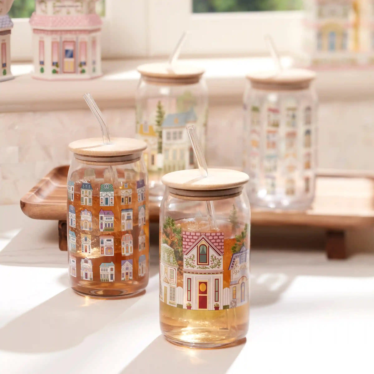 Lenox Spice Village Can Cooler Glasses, Set of 2