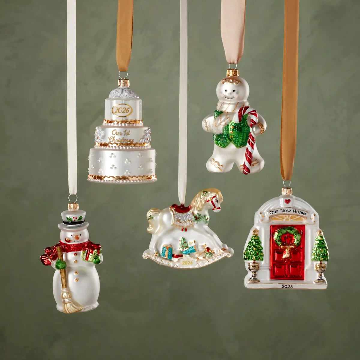 2026 Retro Blown Glass Our 1st Christmas Wedding Ornament