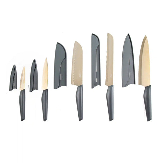 10-Piece Cutlery Set in Grey and Champagne