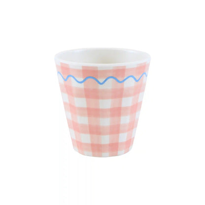 Gingham Reusable Cups, Set of 6