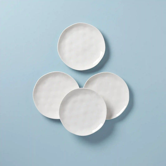 Bay Colors White Accent Plates, Set of 4