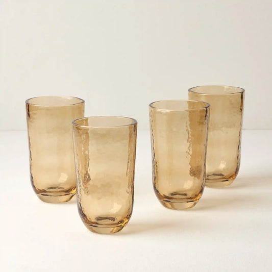 Homespun Amber Tall Tumbler - Set Of 4