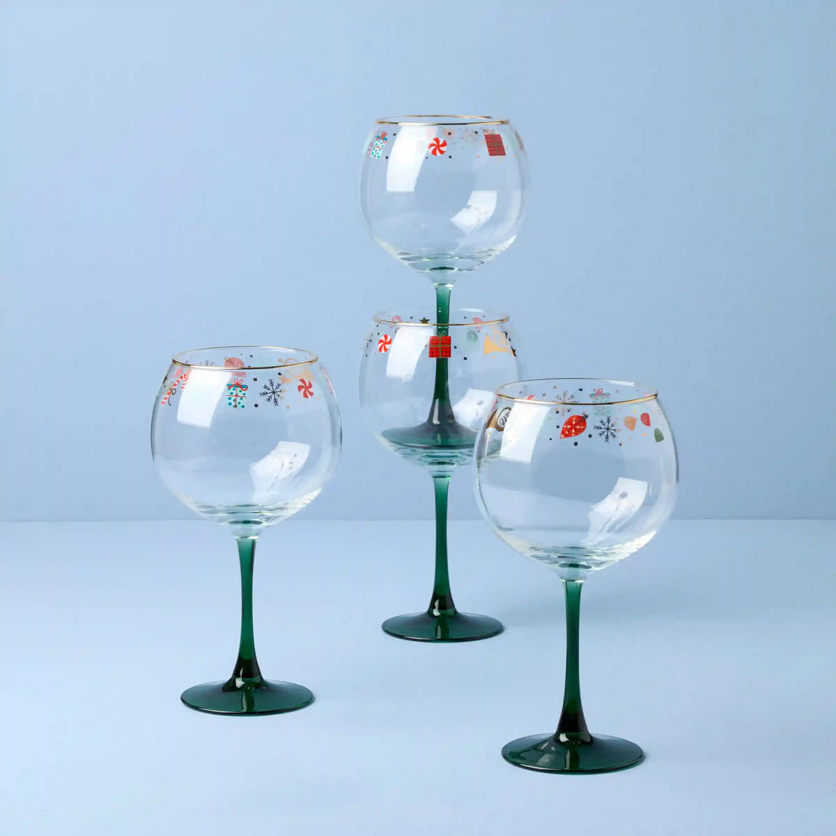 Nutcracker Ballet Balloon Wine Glasses, Set of 4