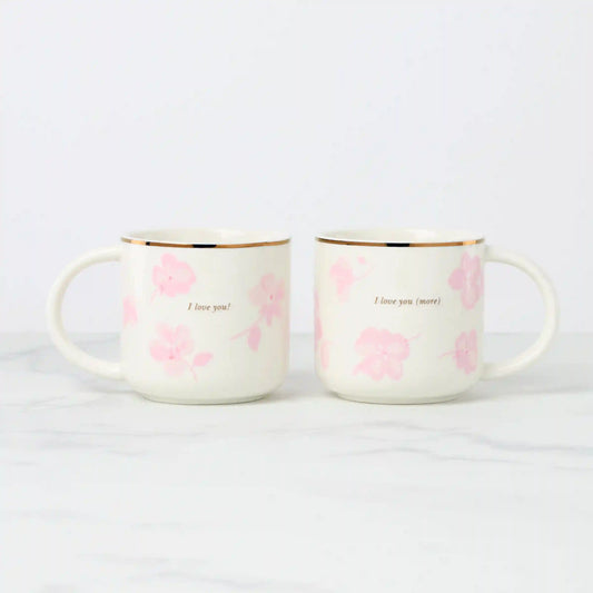 Spring Pansies Mugs, Set of 2