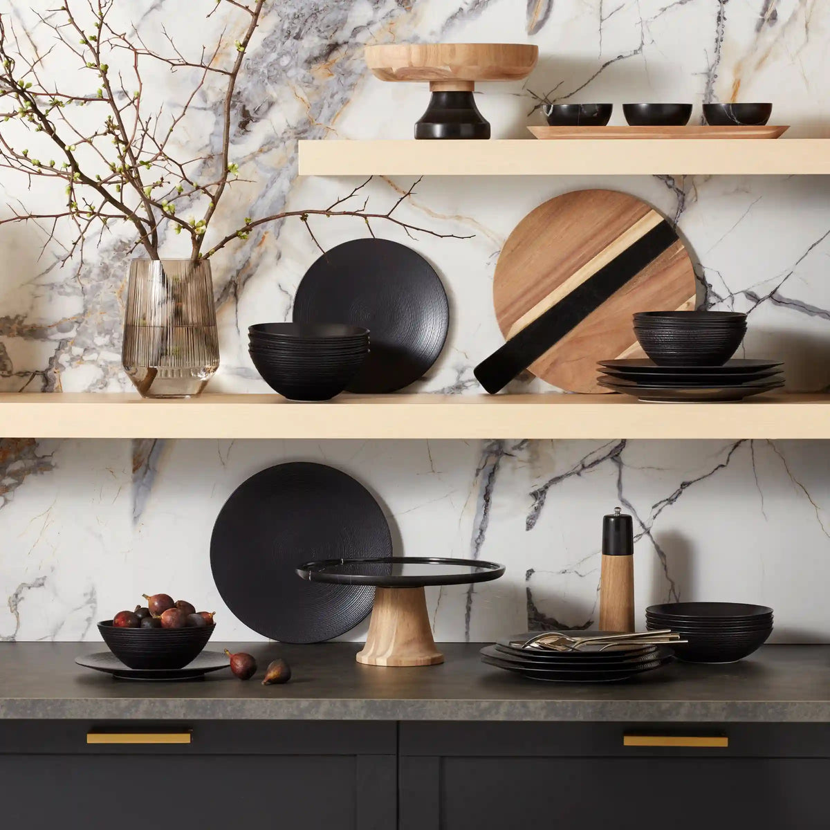 LX Collective Tray with 3 Dip Bowls