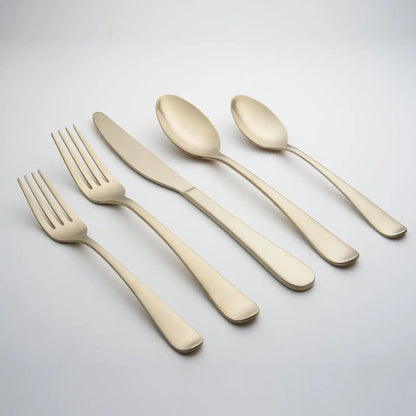 Rhiannon Champagne Satin 20-Piece Flatware Set