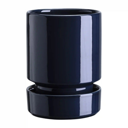 Hoff Glazed Sapphire Blue 12cm Pot with Saucer