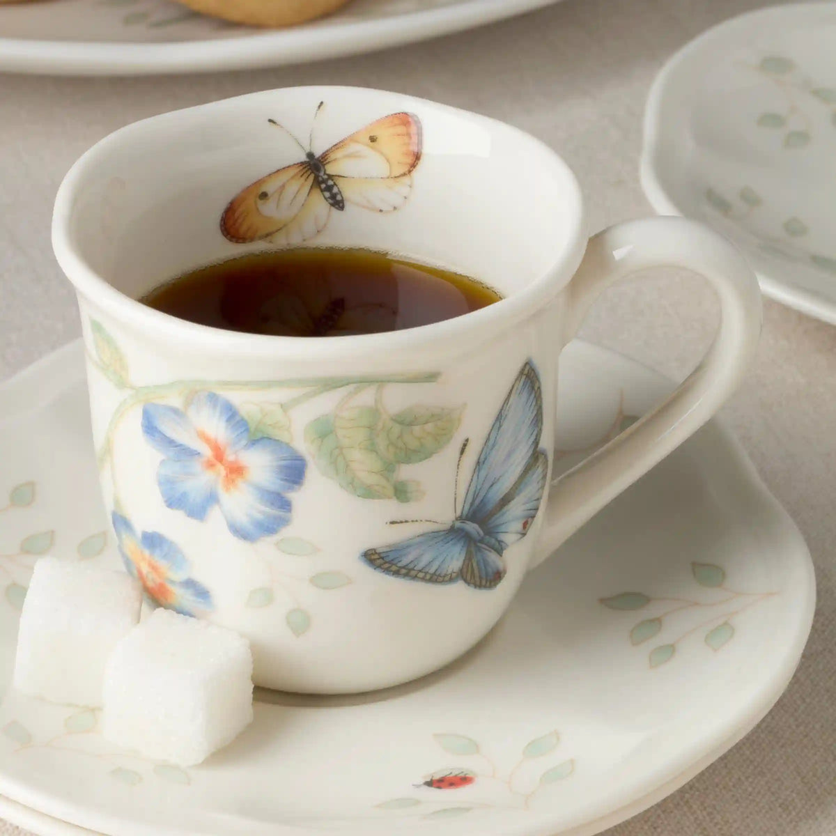 Butterfly Meadow Espresso Cup & Saucers, Set of 4